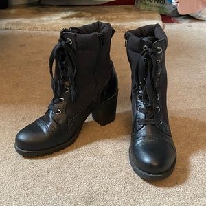 Heeled combat boots
